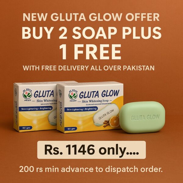 Gluta Glow Skin Whitening Soap – Buy 2 Get 1 FREE | Free Delivery Pakistan