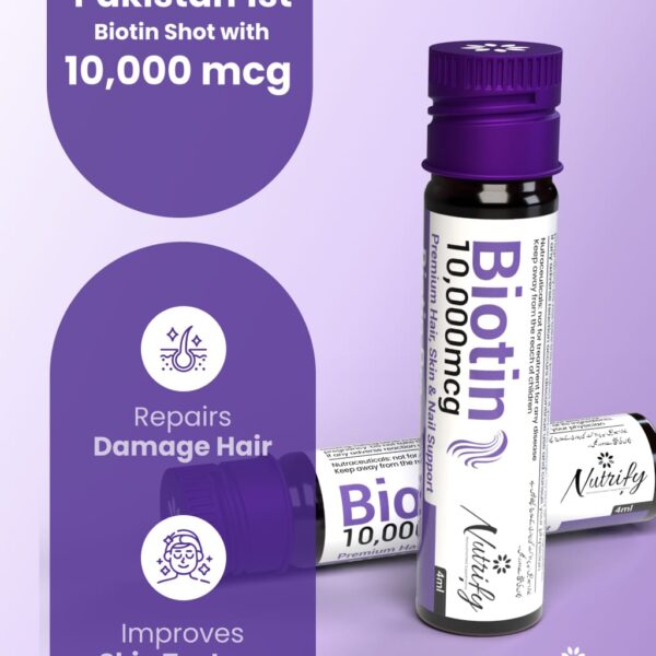 Nutrify Biotin Shots – Stronger Hair, Glowing Skin & Healthy Nails